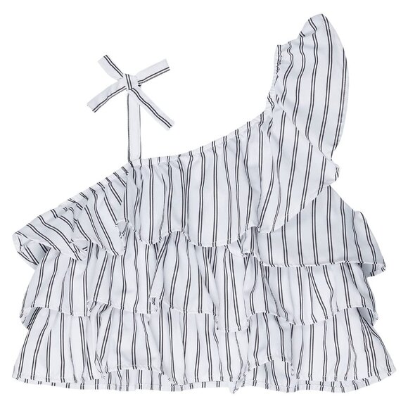 HABITUAL girl Girl's Asymmetrical Ruffle Top (Big Kids) White 16 (Big Kid) - Picture 1 of 1
